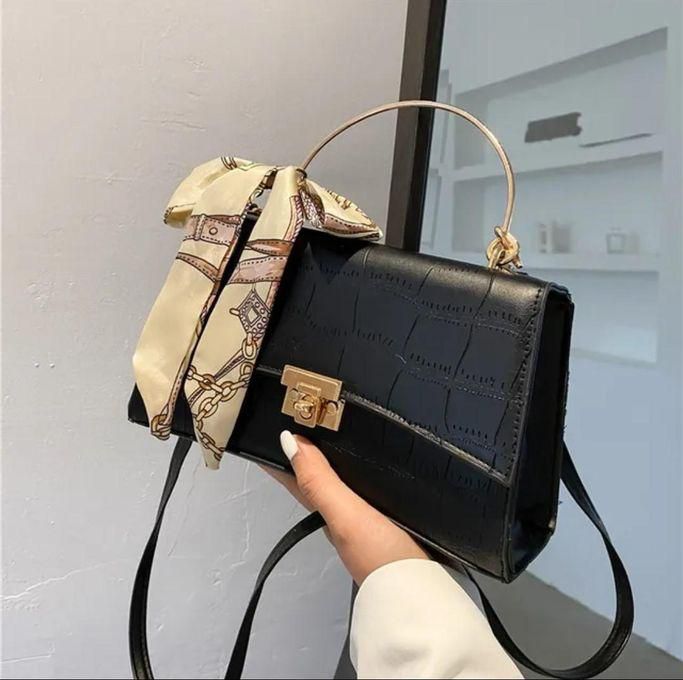 Fashion Trendy Shoulder Bag Handbag with Silk Scarf