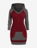 Plus Size Hooded Raglan Sleeve Colorblock Bodycon Sweater Dress - L | Us 12