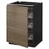 METOD Base cabinet with wire baskets, white/Voxtorp walnut effect, 60x60 cm - IKEA