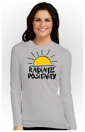 تيشيرت بطبعة "Radiate Positivity" رمادي