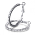Mestige Rhodium Plated Silver Crystal Hoop Earrings [EMS103]