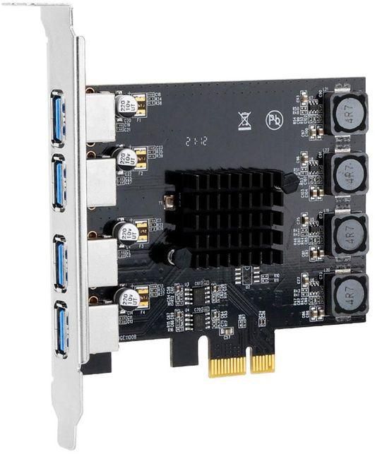 4 Port USB 3.0 PCI-E Expansion Card PCI Express PCIE USB 3.0 Adapter Support Slot PCI-EX1/X4/8/X16