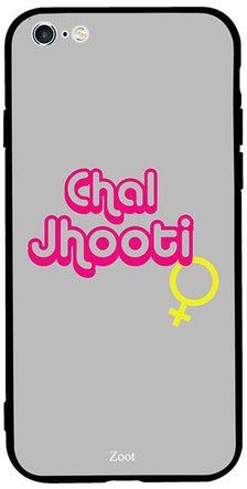 غطاء حماية واق لهاتف أبل آيفون 6 بلس مطبوع عليه عبارة Chal Jhooti