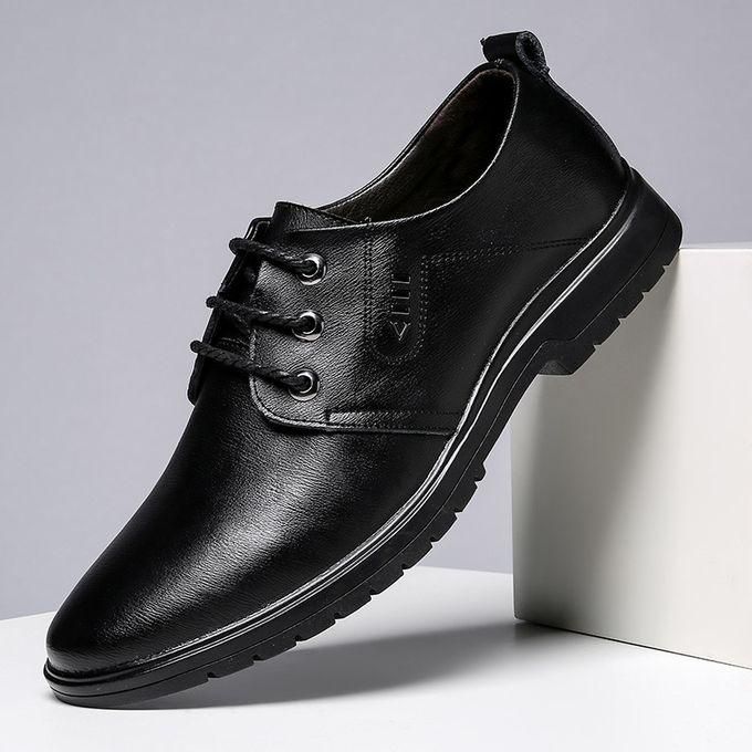Fashion Mens Causal PU Leather Shoes -Black