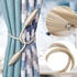 Pack Of Two Creative Curtain Clips With A Metal Cord That Is Moldable To Get A New Style For A New Curtain . (Beige)