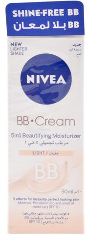 Nivea Bb Cream 5In1 Beautifying Moisturizer   Light  50ml