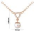 His & Her 0.05 Cts Diamonds & 2 Cts White Pearl Necklace in 18KT Rose Gold (GH Color, PK Clarity) with 16" Silver Chain
