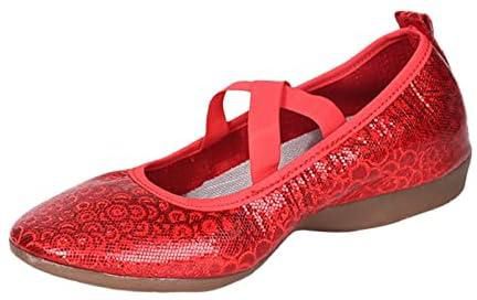 Casual shoes Red Shoes Dance Color Women's Glitter Shoes Asakuchi Solid Soft Dance Sole Latin Shoes Women's Casual Shoes Casual Shoes 6.5 UK