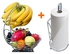 kitchen Tabletop Fruit Rack Fruit Basket With Banana Holder + Serviette Roll Holder