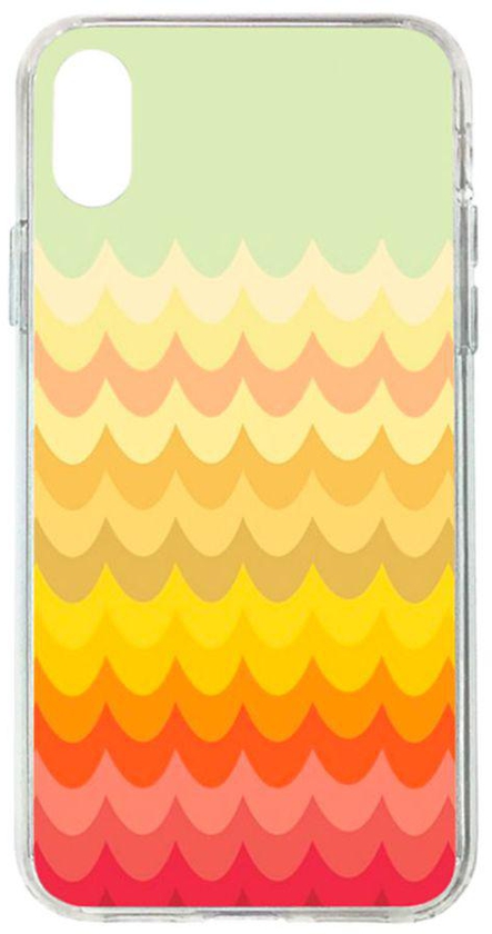 Flexible Hard Shell Case Cover For Apple iPhone X Colourful Waves