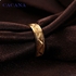 Womans gold plated ring decorated with 18 carat diagonal stripes (size 8) NO.R80