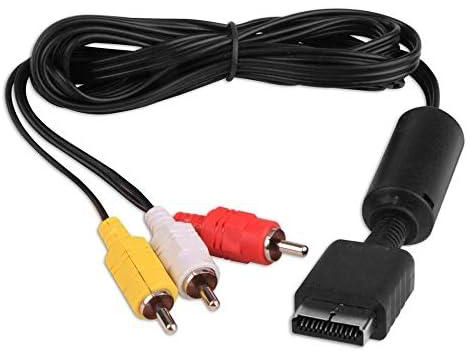 SOLDOUT™ 6FT AV Audio Video Cable Cord RCA A/V 6Z Compatible With Sony PlayStation 3 PS2 PS1 Universal AV Audio Video Cable (6 Feet, Black)