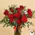 12 Red Roses in Premium Vase And Teddy