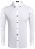 COOFANDY Fashion Long Sleeve Solid Plaid Casual Button Down Shirt-White