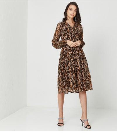 Leopard Print Dress Brown/Black