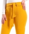 M Sou Flare Front Slitted Solid Pants - Mustard