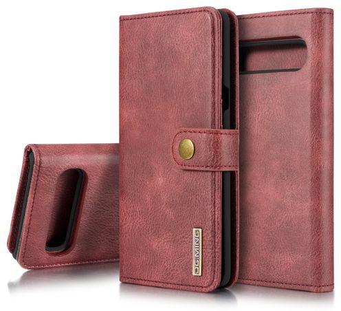 DG.MING Crazy Horse Texture Flip Detachable Magnetic Leather Case With Holder & Card Slots & Wallet For Galaxy S10 5G(Red)