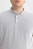 Defacto Man Smart Casual Modern Fit Short Sleeve Knitted Polo T-Shirt - Navy
