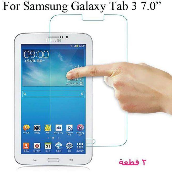 ( Samsung Galaxy Tab 3 7.0 & Samsung Galaxy Tab 3 7.0 P3210 & Samsung T210 ) واقي شاشة زجاج مقوى عالي الدقة لموبايل سامسونج تاب 3 7 انش - 0 - شفاف