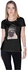 Creo In A Hat Puppies Round Neck  T-Shirt for Women - XL, Black