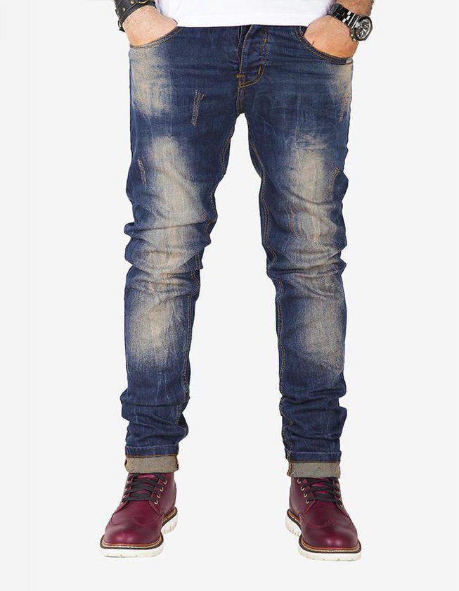 St.KAFO Blue Wash Out Effect Slim Cut Jeans