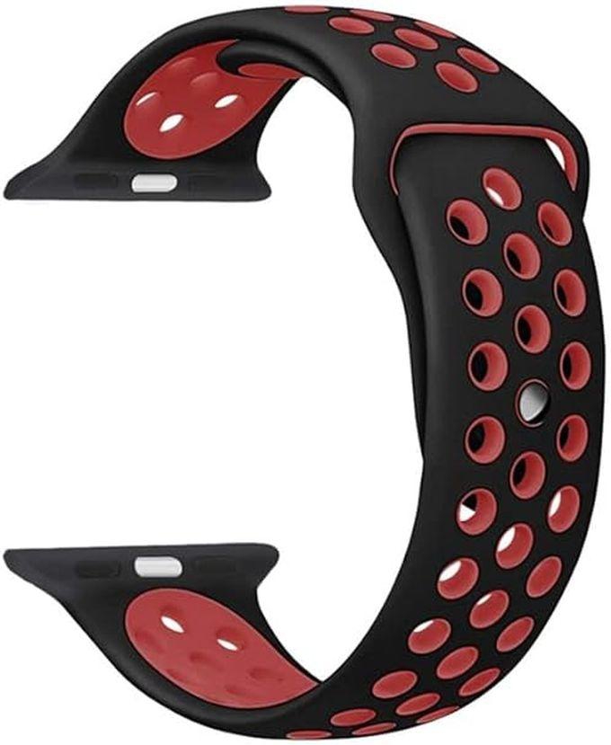 RockRose Silicone Apple Watch Band (For Apple Watch 42/44mm) - Black & Red