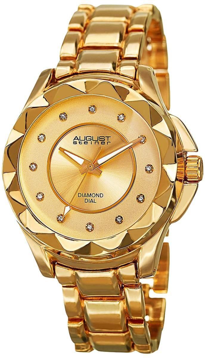 August Steiner Women's Gold Dial Alloy Band Watch - AS8164YG