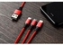 3-In-1 Braided Data Sync Charging Cable Red/Silver
