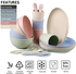 shopwithgreen Wheat Plastic Kids Dinnerware Sets (20PCS) - Lightweight & Unbreakable Children Tableware Set - Microwave and Dishwasher Safe Plates, Bowls, Cups, Forks and Spoons, BPA Free