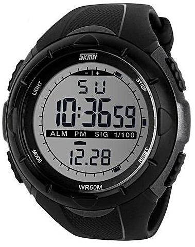 Skmei 1025 Brand Men LED Digital Military Watch Waterproof Sports Fashion Outdoor Wristwatches - Silver
