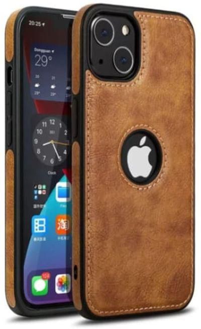 Leather Back Cover For IPhone 13 Pro - Brown
