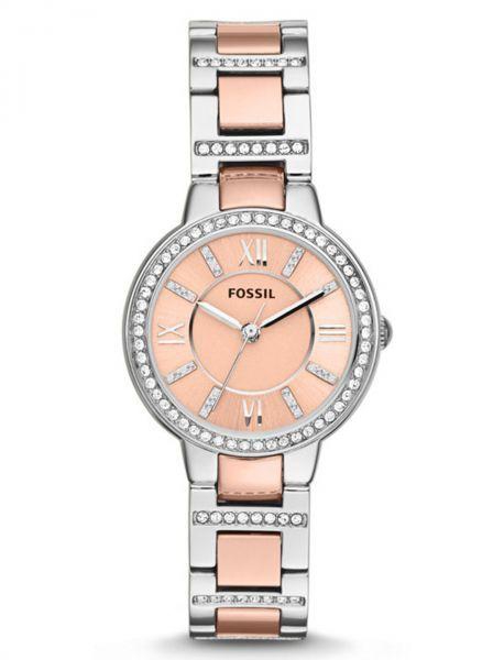 Fossil Virginia Two-Tone for Women - Analog Dress Stainless Steel Band Watch - ES3405P