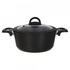 Get Bayou Granite Dark Stone Cookin Abboud Pot With Glass Lid, 20 Cm - Black with best offers | Raneen.com