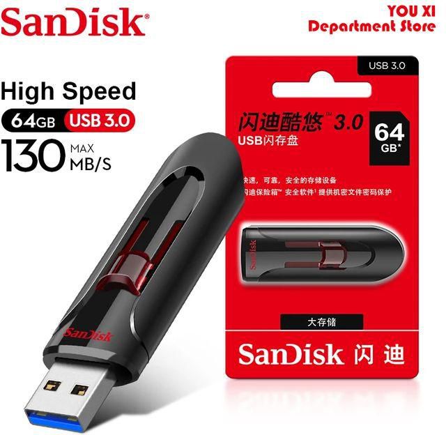 Sandisk CZ600 Cruzer Glide 3.0 USB Flash Drive 130Mb/S 64GB