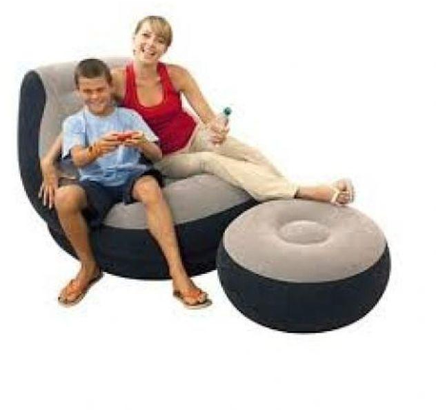 Intex Inflatable Relaxing Air Sofa Chair + Foot Rest + Pump