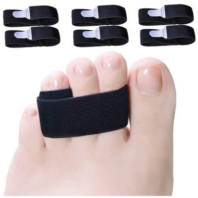 Broken Toe Wraps, 6 Pcs/Pack, Fabric Toe Splint Toe Cushioned Bandages Finger Protectors Straightener Hammer Toe Separators