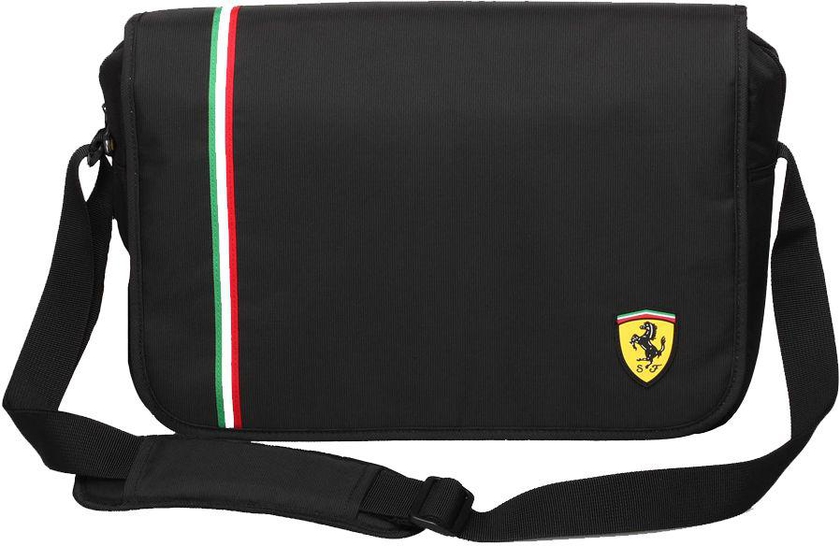 Ferrari Nylon Bag For Unisex , Black - Messenger Bags