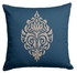 Damask Blue Cushion Cover, Dark Blue / Beige - AR101