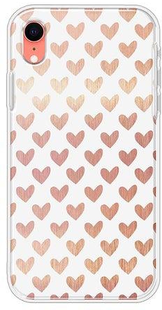 Protective Case Cover For Apple iPhone XR Golden Hearts