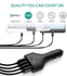 Aukey Quick Charge 2.0 54W 4 Ports USB Car Charger Adapter with  20AWG 3.3FT Micro USB Cable