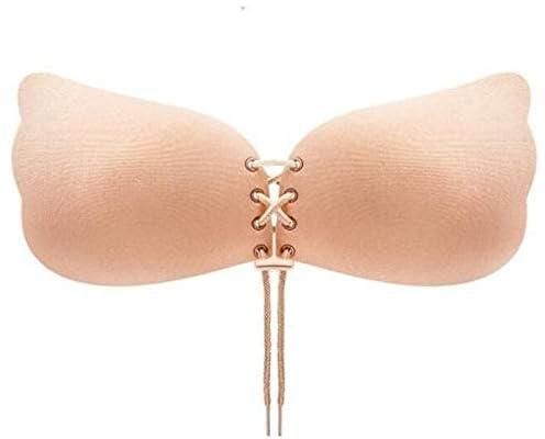 Adhesive Bra Push up Strapless Backless Silicone Nude Invisible Bra for Women Reusable with Drawstring0766_ with two years guarantee of satisfaction and quality