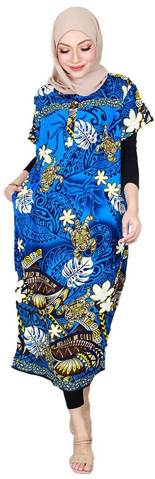 Kime Button Short Sleeve Colorful KAFTAN Sleeping Dress [D5051]