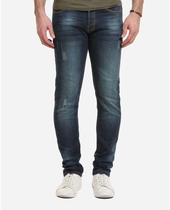 Stress Washed Out Jeans- Blue Black