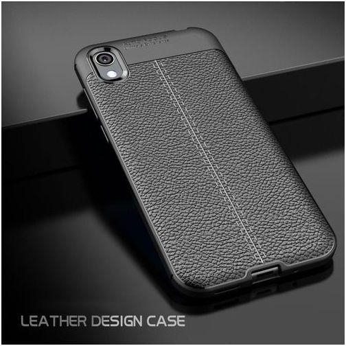 Autofocus Luxury Litchi Texture Silicone TPU Back Cover for Huawei Y5 Prime (2019)/ Y5 2019 - Black