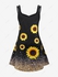 Plus Size Sunflower Print Crisscross A Line Sleeveless Dress - L | Us 12