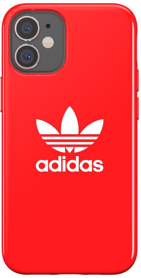 adidas SNAP Apple iPhone 12 Mini Trefoil Case - Back cover w/ Trefoil Design, Scratch & Drop Protection w/ TPU Bumper, Wireless Charging Compatible - Scarlet
