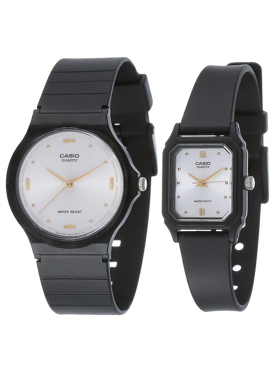 Casio His & Hers White Dial Resin Band Couple Watch - MQ-76-7A+LQ-142E-7A
