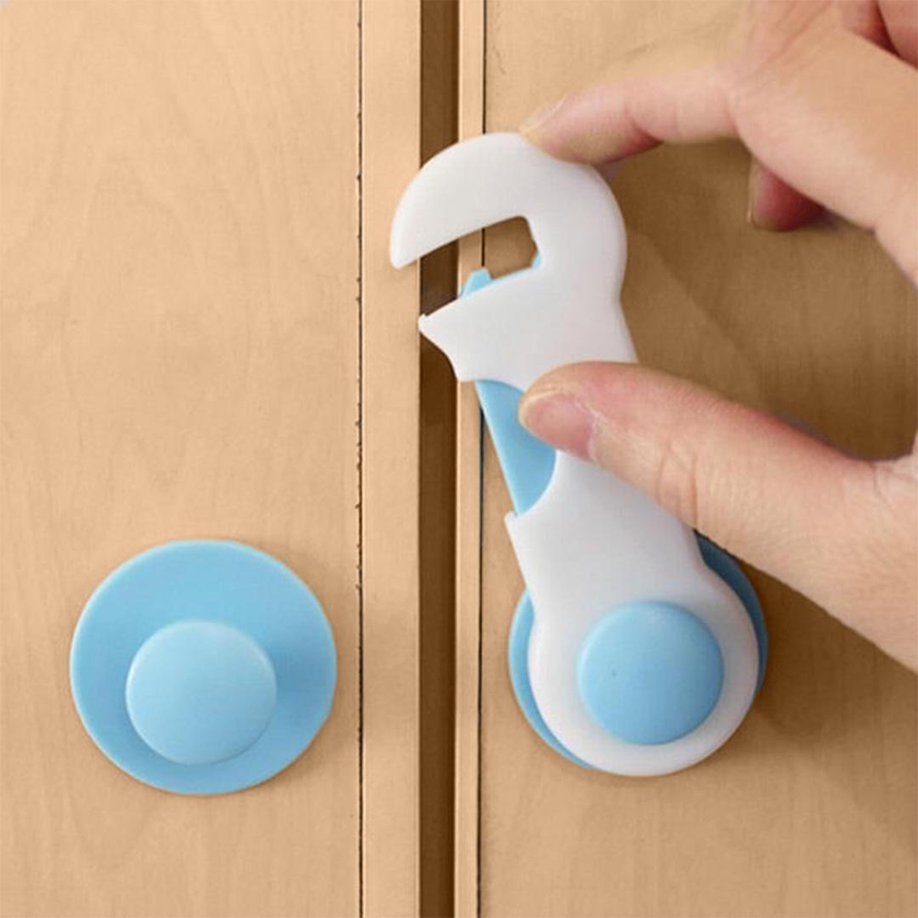 Littlethingy Baby Drawer Lock Security for Cabinet  (Blue - Pink)