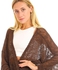Kady Knitted Slip On Open Neckline Loose Cover-up - Brown