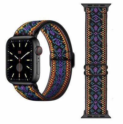 Funky Adjustable Braided Solo Band For Apple Watch Series 6/SE/5/4/3/2/1 44/42mm Flora Purple
